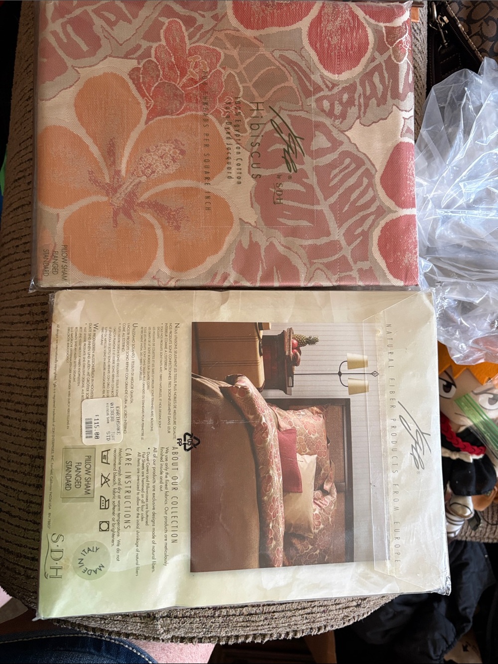 SDH Hibiscus 750 Thread Count Egyptian Cotton Standard Pillow Shams Set of 2